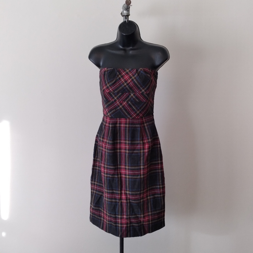 NWT - BITTEN by SJP Tartain Plaid Strapless Midi Dress, si… - Picture 8 of 8